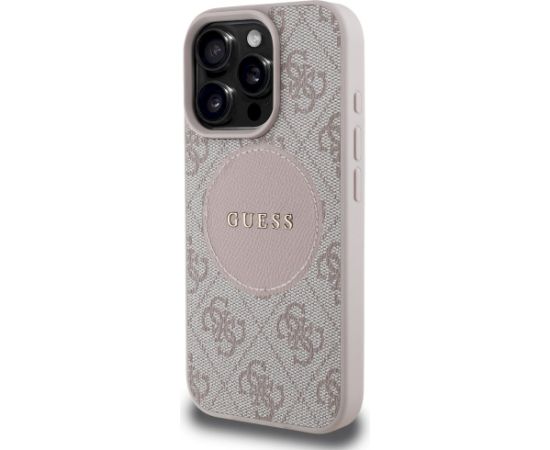 Case Guess 4G Circle Classic Logo MagSafe Aizsargapvalks priekš iPhone 16 Pro / rozā Neoriģinālie Maciņi