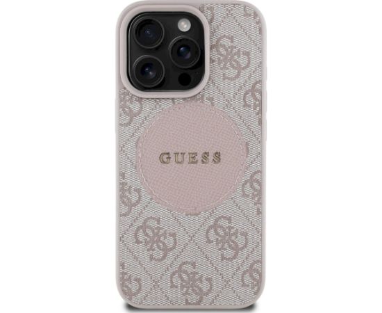 Case Guess 4G Circle Classic Logo MagSafe Aizsargapvalks priekš iPhone 16 Pro / rozā Neoriģinālie Maciņi