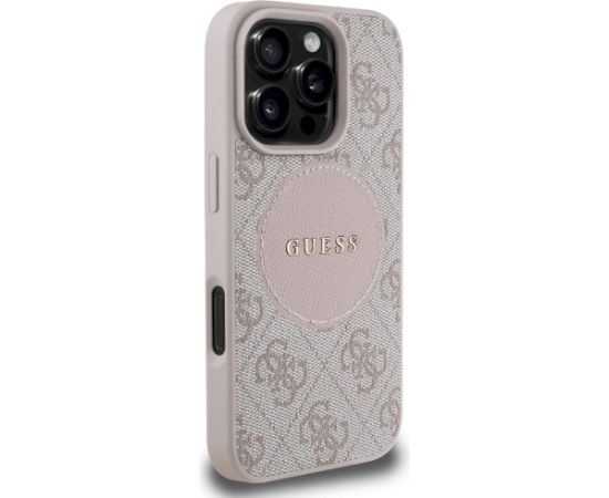 Case Guess 4G Circle Classic Logo MagSafe Aizsargapvalks priekš iPhone 16 Pro / rozā Neoriģinālie Maciņi