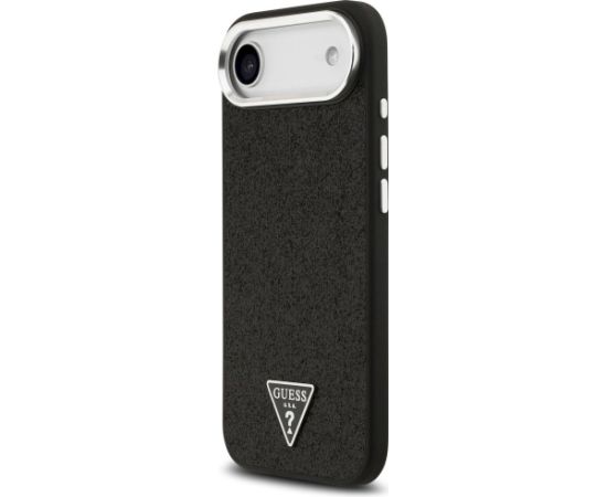 Case Guess Glitter Triangle Logo MagSafe Aizsargapvalks priekš iPhone Air / melns Neoriģinālie Maciņi