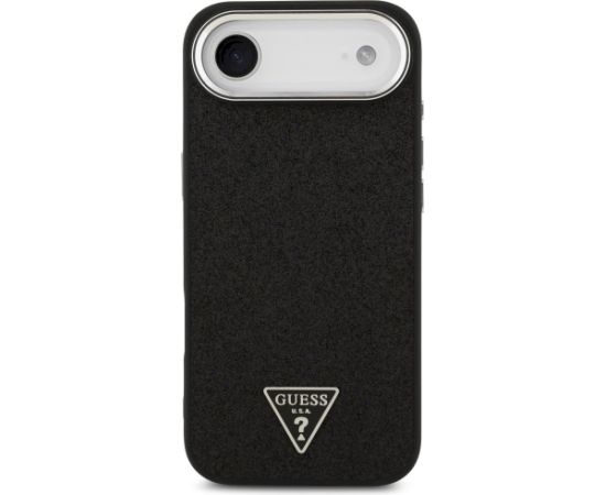 Case Guess Glitter Triangle Logo MagSafe Aizsargapvalks priekš iPhone Air / melns Neoriģinālie Maciņi