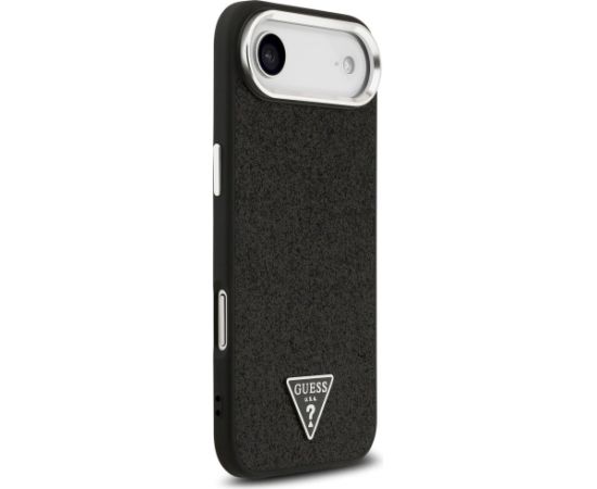 Case Guess Glitter Triangle Logo MagSafe Aizsargapvalks priekš iPhone Air / melns Neoriģinālie Maciņi