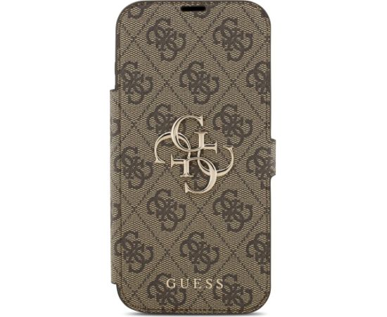 Guess Book 4G Metal Logo Case Aizsargapvalks priekš iPhone 17 Pro Max / brūns Neoriģinālie Maciņi