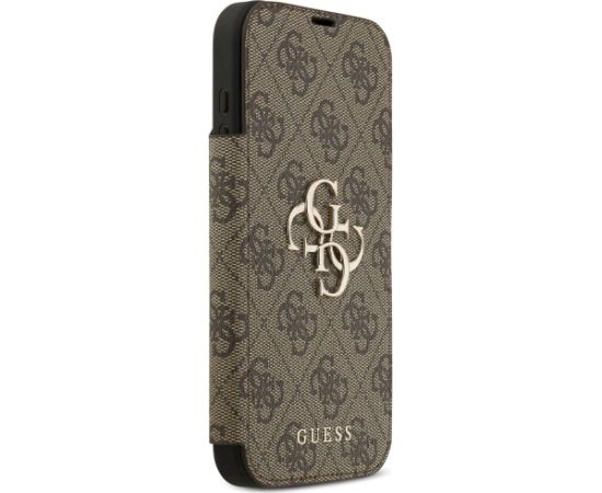 Guess Book 4G Metal Logo Case Aizsargapvalks priekš iPhone 17 Pro Max / brūns Neoriģinālie Maciņi