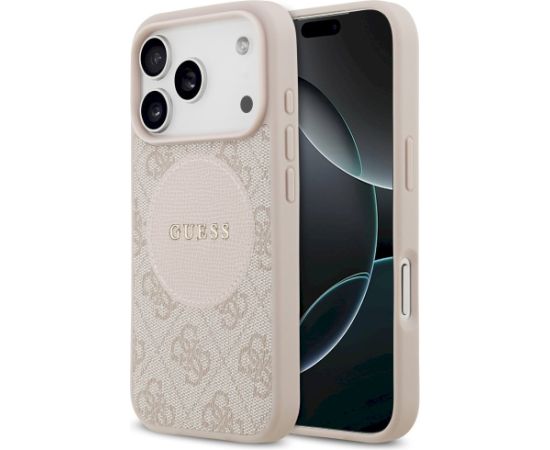 Case Guess 4G Circle Classic Logo MagSafe Aizsargapvalks priekš iPhone 17 Pro / rozā Neoriģinālie Maciņi