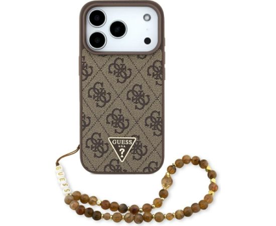 Guess 4G Strap Triangle Logo MagSafe Aizsargapvalks priekš iPhone 17 Pro / brūns Neoriģinālie Maciņi