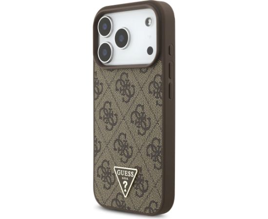 Guess 4G Strap Triangle Logo MagSafe Aizsargapvalks priekš iPhone 17 Pro / brūns Neoriģinālie Maciņi