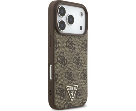 Guess 4G Strap Triangle Logo MagSafe Aizsargapvalks priekš iPhone 17 Pro / brūns Neoriģinālie Maciņi
