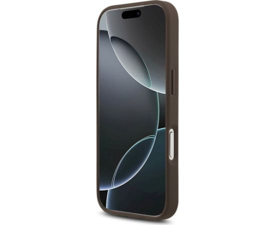 Guess 4G Strap Triangle Logo MagSafe Aizsargapvalks priekš iPhone 17 Pro / brūns Neoriģinālie Maciņi