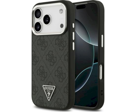 Guess 4G Triangle Logo MagSafe Case Aizsargapvalks priekš iPhone 17 Pro / melns sudrabs Neoriģinālie Maciņi