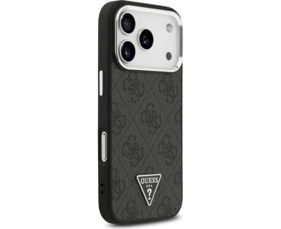 Guess 4G Triangle Logo MagSafe Case Aizsargapvalks priekš iPhone 17 Pro / melns sudrabs Neoriģinālie Maciņi