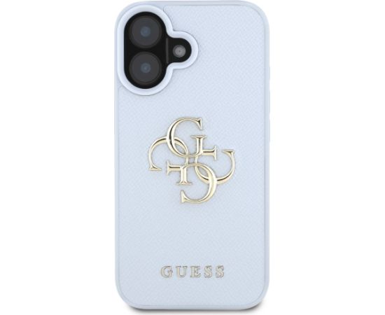Guess Grained Big 4G Logo Small Classic Logo Case Aizsargapvalks priekš iPhone 16 / zils Neoriģinālie Maciņi