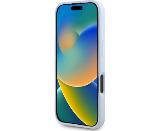 Guess Grained Big 4G Logo Small Classic Logo Case Aizsargapvalks priekš iPhone 16 / zils Neoriģinālie Maciņi