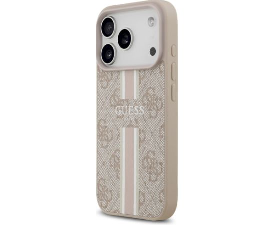 Case Guess 4G Printed Stripes MagSafe Aizsargapvalks priekš iPhone 17 Pro / rozā Neoriģinālie Maciņi