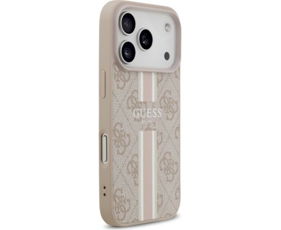 Case Guess 4G Printed Stripes MagSafe Aizsargapvalks priekš iPhone 17 Pro / rozā Neoriģinālie Maciņi