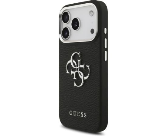 Case Guess Grained Big 4G Classic Logo Aizsargapvalks priekš iPhone 17 Pro / melns Neoriģinālie Maciņi