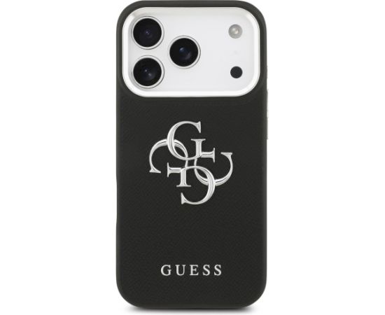 Case Guess Grained Big 4G Classic Logo Aizsargapvalks priekš iPhone 17 Pro / melns Neoriģinālie Maciņi