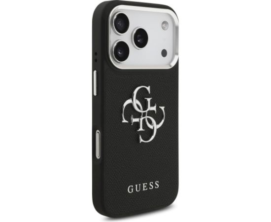Case Guess Grained Big 4G Classic Logo Aizsargapvalks priekš iPhone 17 Pro / melns Neoriģinālie Maciņi
