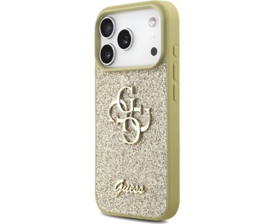 Guess Fixed Glitter Big 4G case Aizsargapvalks priekš iPhone 17 Pro / zelta Neoriģinālie Maciņi