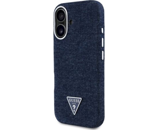 Case Guess Denim Triangle Logo MagSafe Aizsargapvalks priekš iPhone 16 / zils Neoriģinālie Maciņi