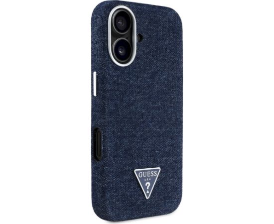 Case Guess Denim Triangle Logo MagSafe Aizsargapvalks priekš iPhone 16 / zils Neoriģinālie Maciņi