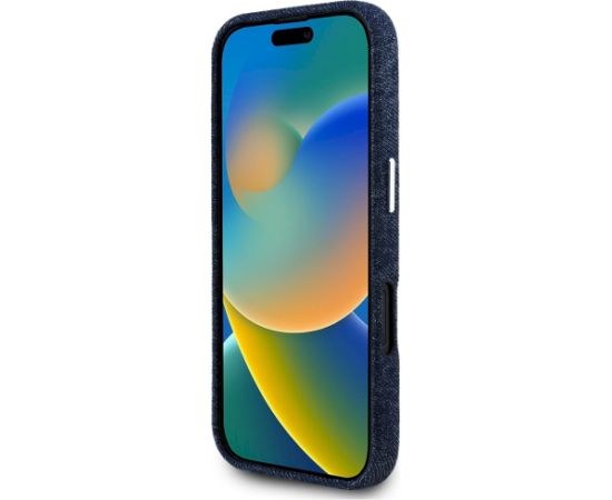 Case Guess Denim Triangle Logo MagSafe Aizsargapvalks priekš iPhone 16 / zils Neoriģinālie Maciņi