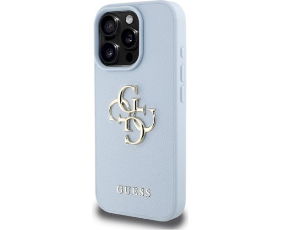 Case Guess Grained Big 4G Logo Small Classic Logo Aizsargapvalks priekš iPhone 16 Pro / zils Neoriģinālie Maciņi