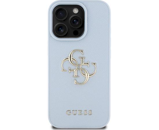 Case Guess Grained Big 4G Logo Small Classic Logo Aizsargapvalks priekš iPhone 16 Pro / zils Neoriģinālie Maciņi