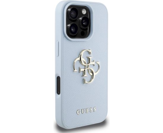 Case Guess Grained Big 4G Logo Small Classic Logo Aizsargapvalks priekš iPhone 16 Pro / zils Neoriģinālie Maciņi