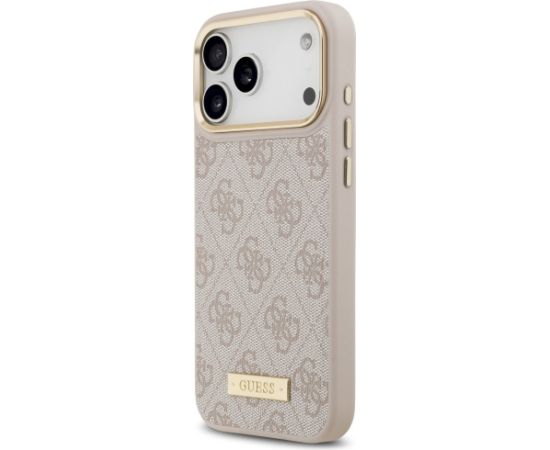 Guess 4G Logo Plate MagSafe Case Aizsargapvalks priekš iPhone 17 Pro Max / rozā Neoriģinālie Maciņi