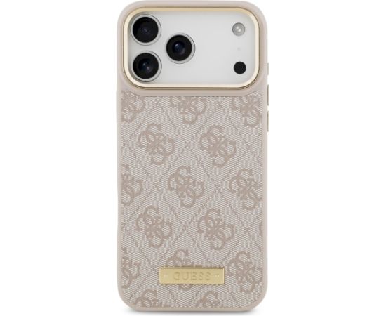 Guess 4G Logo Plate MagSafe Case Aizsargapvalks priekš iPhone 17 Pro Max / rozā Neoriģinālie Maciņi