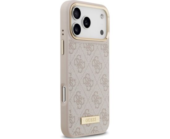Guess 4G Logo Plate MagSafe Case Aizsargapvalks priekš iPhone 17 Pro Max / rozā Neoriģinālie Maciņi