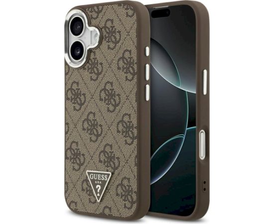 Case Guess 4G Triangle Logo MagSafe Aizsargapvalks priekš iPhone 17 / brūns Neoriģinālie Maciņi