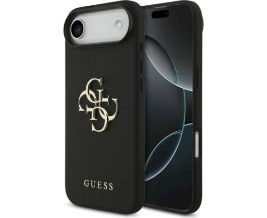 Guess Grained Big 4G & Classic Logo case Aizsargapvalks priekš iPhone Air / melns Neoriģinālie Maciņi