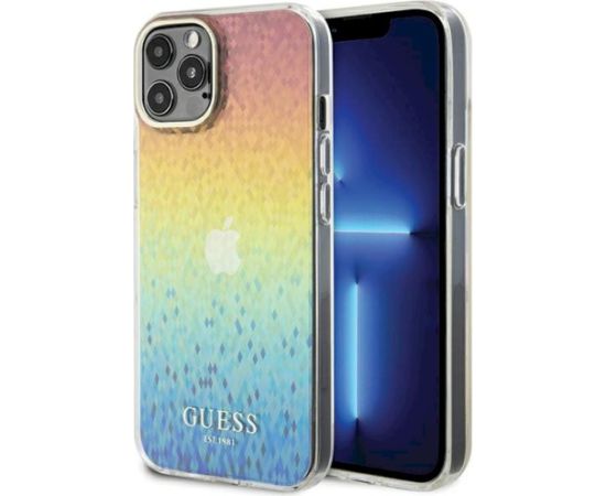 Guess GUHCP12MHDECMI IML Faceted Mirror Disco Iridescent Aizsargapvalks priekš iPhone 12/12 Pro 6.1" Neoriģinālie Maciņi