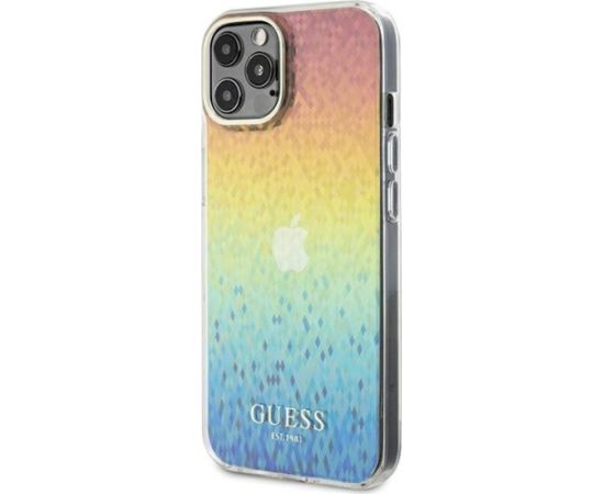 Guess GUHCP12MHDECMI IML Faceted Mirror Disco Iridescent Aizsargapvalks priekš iPhone 12/12 Pro 6.1" Neoriģinālie Maciņi