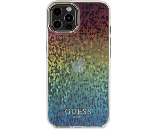 Guess GUHCP12MHDECMI IML Faceted Mirror Disco Iridescent Aizsargapvalks priekš iPhone 12/12 Pro 6.1" Neoriģinālie Maciņi