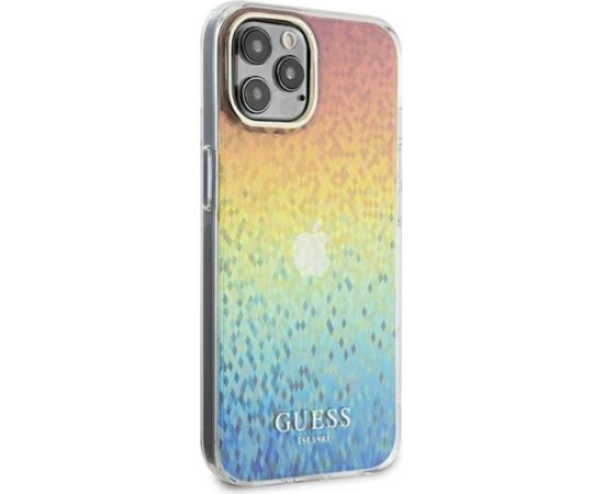 Guess GUHCP12MHDECMI IML Faceted Mirror Disco Iridescent Aizsargapvalks priekš iPhone 12/12 Pro 6.1" Neoriģinālie Maciņi