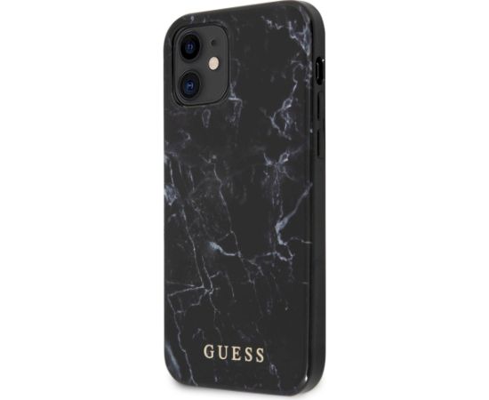 Guess GUHCP12SPCUMABK Marble Hardcase Aizsargapvalks priekš iPhone 12 mini 5,4" / melns Neoriģinālie Maciņi