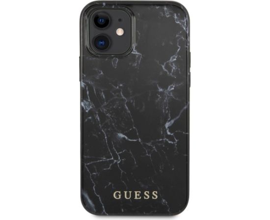 Guess GUHCP12SPCUMABK Marble Hardcase Aizsargapvalks priekš iPhone 12 mini 5,4" / melns Neoriģinālie Maciņi