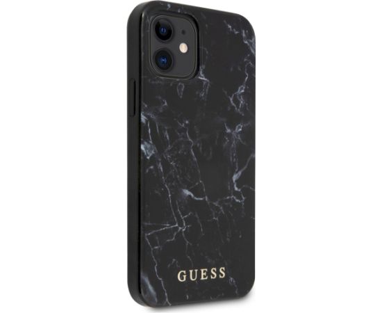 Guess GUHCP12SPCUMABK Marble Hardcase Aizsargapvalks priekš iPhone 12 mini 5,4" / melns Neoriģinālie Maciņi