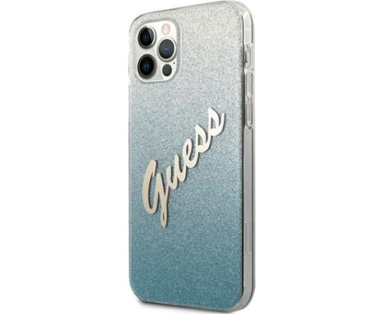 Guess GUHCP12LPCUGLSBL Glitter Gradient Script Защитный чехол для iPhone 12 Pro Max 6,7" / синий Чехлы - альтернативные