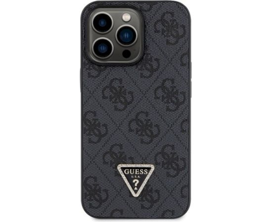 Guess GUHCP13LP4TDSCPK Crossbody 4G Metal Logo Aizsargapvalks priekš iPhone 13 Pro / 13 6.1" / melns Neoriģinālie Maciņi