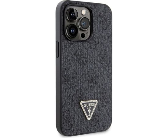 Guess GUHCP13LP4TDSCPK Crossbody 4G Metal Logo Aizsargapvalks priekš iPhone 13 Pro / 13 6.1" / melns Neoriģinālie Maciņi