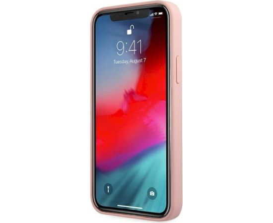 Guess GUHCP12SLSVSPG Silicone Vintage Hardcase Aizsargapvalks priekš iPhone 12 mini 5,4" / zaļi rozā Neoriģinālie Maciņi
