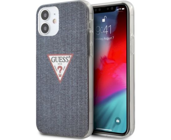 Guess GUHCP12SPCUJULDB Jeans Collection Aizsargapvalks priekš iPhone 12 mini 5,4" / tumši zils Neoriģinālie Maciņi
