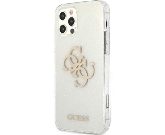 Guess GUHCP12LPCUGL4GTR Glitter 4G Big Logo Aizsargapvalks priekš iPhone 12 Pro Max 6,7" Neoriģinālie Maciņi