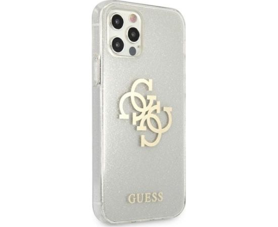 Guess GUHCP12LPCUGL4GTR Glitter 4G Big Logo Aizsargapvalks priekš iPhone 12 Pro Max 6,7" Neoriģinālie Maciņi