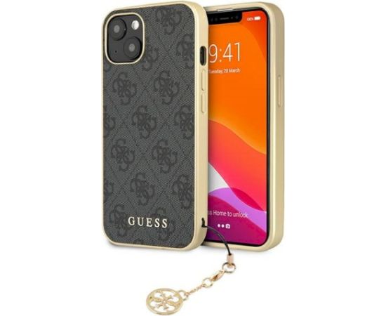 Guess GUHCP13MGF4GGR Hardcase 4G Charms Collection Aizsargapvalks priekš iPhone 13 / 14 / 15 6,1" / pelēks Neoriģinālie Maciņi