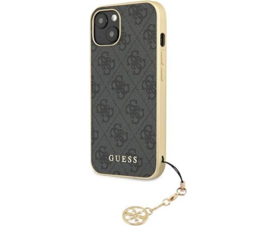 Guess GUHCP13MGF4GGR Hardcase 4G Charms Collection Aizsargapvalks priekš iPhone 13 / 14 / 15 6,1" / pelēks Neoriģinālie Maciņi